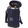 Picnic at Ascot Personalized Monogrammed Insulated 2 Bottle Travel Wine Tote with Corkscrew & Shoulder Strap -Designed & Assembled in The USA view 1