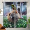 Football Blackout Curtains for Boy Girl Room Darkening Decor,Soccer Striker Ready to Kicks the Fiery Ball at the Stadium Bedroom Living Room Home Rod Pocket Thermal Insulated Window Drapes,84x63 Inch view 3