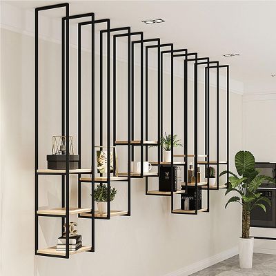 Drsyffsup Modern Floating Display Shelf Ceiling Mounted Shelves, Flower Plant Hanging Racks Set of 1 Metal Iron Frame for Living Room, Bedroom, Kitchen Shelf | 2-Layer (Size : 30x30x110cm)