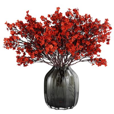 JAKY-Global Babys Breath Silk Artificial Flowers Bulk with Vase 10pcs for Fall Decor Fake Flower Bouquet Bulk for Home Kitchen Indoor Bouquet Floral Arrangement Table Centerpieces Decor(Burnt Orange)