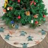 30" Christmas Tree Skirt White Plush Sea Turtle Starfish Christmas Tree Mat Tree Skirt Ornaments for Holiday Plush Tree Skirt Xmas Tree Skirt Base Cover for Christmas New Year Decorations view 2