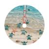 30" Christmas Tree Skirt White Plush Sea Turtle Starfish Christmas Tree Mat Tree Skirt Ornaments for Holiday Plush Tree Skirt Xmas Tree Skirt Base Cover for Christmas New Year Decorations view 4