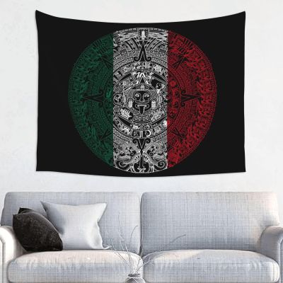 Wall Decoration Tapestry-Mexico Aztec Calendar Tapestry Wall Hanging,Hippie Art Tablecloths 29x37 Inches For Bedroom Dorm Living Room
