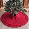 Christmas Tree Skirt, 48 inches Traditional Knitted Thick Rustic Tree Skirt Luxury Skirt for Xmas Holiday Decorations Indoor Outdoor view 3