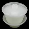 188ml Chinese Handmade Natural White Jade Gaiwan Cup Goblet Wineglass Tea Set view 2
