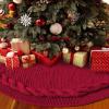 Christmas Tree Skirt, 48 inches Cable Knit Knitted Thick Rustic Xmas Holiday Decoration for Xmas Ornaments and Holiday Decorations view 3
