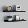 WEHUOSIF Picture Frame Ledge Shelves 2 pcs Black,Cosmetic Shelf,BedHead Shelf,Perfume Shelf,Picture Ledge Shelve,Bathroom Shelf,Display Shelf,for Office,Farmhouse,Bar,Cafe, 15.7"x3.5"x1.2" MDF view 1