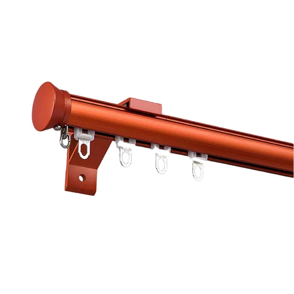 LTSRLL Curtain Rod Heavy Duty Curtain Pole, Single/Double Aluminium Curtain Rail Set, with Complete Kits, Available in Seven Colors(Color:Red,Size:A-1.1m(1.1m*1))