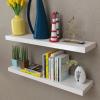 BaraSh 2 White MDF Wall Wide Shelves Wood Shelves Bathroom Wide Shelves for Wall Wood Shelves Bathroom Display Shelves Book/DVD Storage view 1