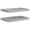 WEHUOSIF Floating Wall Shelves 2 pcs Concrete Gray,Display Shelf,Storage Shelf,Bedroom Wall Shelf,Photo Wall Shelf,Flower Shelf,Toys Shelf,for Restaurant,Kitchen,Bar,Home,19.7"x9.1"x1.5" MDF view 3