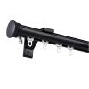 LTSRLL Curtain Rod Heavy Duty Curtain Pole, Single/Double Aluminium Curtain Rail Set, with Complete Kits, Available in Seven Colors(Color:Black,Size:A-1.4m(1.4m*1)) view 1