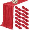 12 Pack Cheesecloth Table Runner 35 x 120 inch Long Boho Cheese Cloth Gauze Table Runners Semi Sheer Table Runner for Wedding Decor, Bridal Shower, Birthday Party (Red) view 1