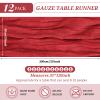 12 Pack Cheesecloth Table Runner 35 x 120 inch Long Boho Cheese Cloth Gauze Table Runners Semi Sheer Table Runner for Wedding Decor, Bridal Shower, Birthday Party (Red) view 2