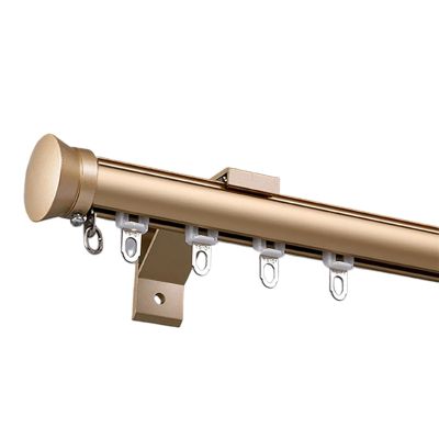 LTSRLL Curtain Rod Heavy Duty Curtain Pole, Single/Double Aluminium Curtain Rail Set, with Complete Kits, Available in Seven Colors(Color:Gold,Size:A-2.4m(1.2m*2))