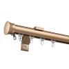 LTSRLL Curtain Rod Heavy Duty Curtain Pole, Single/Double Aluminium Curtain Rail Set, with Complete Kits, Available in Seven Colors(Color:Gold,Size:A-2.4m(1.2m*2)) view 1