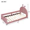 Aiuyesuo Cute Twin Size Upholstered Daybed with Rabbit Ear Shaped Headboard,Modern Low Profile Bed with Sturdy Wooden Slats Support, Wooden Daybed Frame for Kids Boys Girls (Pink-TTL20) view 2
