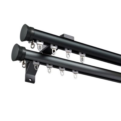 LTSRLL Curtain Rod Heavy Duty Curtain Pole, Single/Double Aluminium Curtain Rail Set, with Complete Kits, Available in Seven Colors(Color:Dark Blue,Size:B-1.3m(1.3m*1))