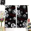 Cool Soccer Curtains for Home Decor Sport Theme Ball Football Print Pattern Window Drapes for Bedroom Thermal Insulated Darkening 2 Panels 63" L x 21" W view 3
