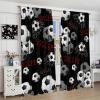 Cool Soccer Curtains for Home Decor Sport Theme Ball Football Print Pattern Window Drapes for Bedroom Thermal Insulated Darkening 2 Panels 63" L x 21" W view 4