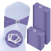 VitalCozy 100 Pcs Spandex Chair Sashes with Crown Buckle Slider Stretch Chair Bands Cover Ties for Wedding, Banquet, Gala, Corporate Event, Birthday Party, Baby Shower(Purple) view 1