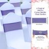 VitalCozy 100 Pcs Spandex Chair Sashes with Crown Buckle Slider Stretch Chair Bands Cover Ties for Wedding, Banquet, Gala, Corporate Event, Birthday Party, Baby Shower(Purple) view 2