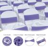 VitalCozy 100 Pcs Spandex Chair Sashes with Crown Buckle Slider Stretch Chair Bands Cover Ties for Wedding, Banquet, Gala, Corporate Event, Birthday Party, Baby Shower(Purple) view 3
