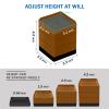 ANNKUT Bed Furniture Risers 4 Inch, Heavy Duty Furniture Elevator in Heights of 1.5, 3 or 4 Inch Square Raising Blocks for Bed, Couch, Desk, Sofa, Tables,Support Up to 1,300 Lbs (4 Pack-Brown) view 3