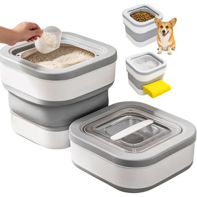 DAZZLEREE Collapsible Food Storage Containers  Rice Container 20 lbs, Pet Food Container, Grain Bin, Car Wash Bucket  Magnetic Lid & Measuring Cup, Multi-Use Kitchen Storage Bin