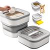 DAZZLEREE Collapsible Food Storage Containers  Rice Container 20 lbs, Pet Food Container, Grain Bin, Car Wash Bucket  Magnetic Lid & Measuring Cup, Multi-Use Kitchen Storage Bin view 1