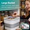 DAZZLEREE Collapsible Food Storage Containers  Rice Container 20 lbs, Pet Food Container, Grain Bin, Car Wash Bucket  Magnetic Lid & Measuring Cup, Multi-Use Kitchen Storage Bin view 3
