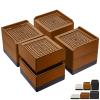 ANNKUT Bed Furniture Risers 3 inch, Square Adjustable Risers Blocks for Bed Sofa Table and Couch Lift to 1.5 or 3 inchHeavy Duty Support Up to 1,300 Lbs (4 Pack-Brown) view 1