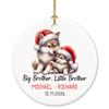 Big Brother & Little Brother Fox Ornament 2026 Christmas Keepsakes, Personalized New Big Brother Fox Xmas Tree Ornament Custom Names Date, Cute Fox Sibling Christmas Ornament Gifts for New Brothers view 1