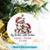 Big Brother & Little Brother Fox Ornament 2026 Christmas Keepsakes, Personalized New Big Brother Fox Xmas Tree Ornament Custom Names Date, Cute Fox Sibling Christmas Ornament Gifts for New Brothers view 2