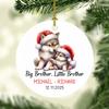 Big Brother & Little Brother Fox Ornament 2026 Christmas Keepsakes, Personalized New Big Brother Fox Xmas Tree Ornament Custom Names Date, Cute Fox Sibling Christmas Ornament Gifts for New Brothers view 4
