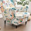Morbuy Wingback Chair Covers, 2 Piece Wingback Chair Slipcover, Stretch Wingback Chair Cover, Polyester Wing Back Chair Covers for Bedroom, Living Room, Office (Dream Flower,One Size) view 3