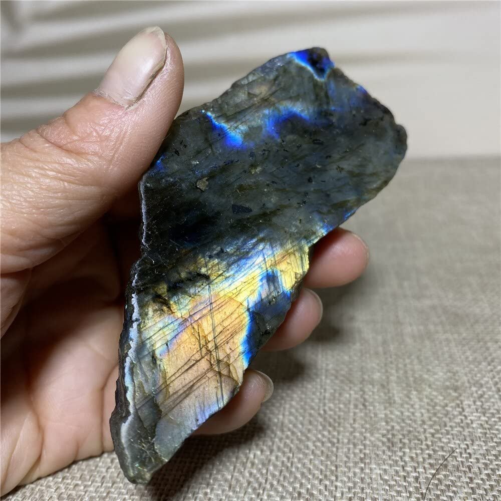 AAKOMA Natural Stone and Crystal Light Labradorite Original Grinding Wicca Gift Specimen Ornments for Home Decoration