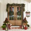 Sokomurg Merry Christmas Decorative Wreath 11" Christmas Porch Sign Wooden Decor,Naughty or Nice Decisions Sign Festive Christmas Wreath Display Board, Party, Wall Yard Sign for Home Front Door view 2