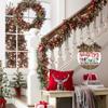 Sokomurg Merry Christmas Decorative Wreath 11" Christmas Porch Sign Wooden Decor,Naughty or Nice Decisions Sign Festive Christmas Wreath Display Board, Party, Wall Yard Sign for Home Front Door view 3