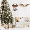 Sokomurg Merry Christmas Decorative Wreath 11" Christmas Porch Sign Wooden Decor,Naughty or Nice Decisions Sign Festive Christmas Wreath Display Board, Party, Wall Yard Sign for Home Front Door view 4
