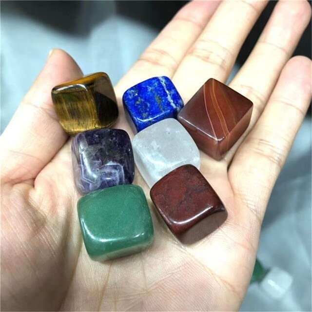 AAKOMA Natural 7 Tumbled Stones Crystal Set for Sale - Stones - - (Color: 1 Set, Size: 14-19mm)