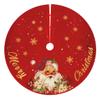 Christmas Tree Skirt Red and Gold Christmas Decorations - Xmas Tree Skirt Mat with Santa Claus Snowflake Pattern for Indoor Outdoor Merry Christmas Holiday Party Decor 48 Inches view 2