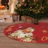 Christmas Tree Skirt Red and Gold Christmas Decorations - Xmas Tree Skirt Mat with Santa Claus Snowflake Pattern for Indoor Outdoor Merry Christmas Holiday Party Decor 48 Inches view 4