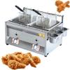 BTURYT Multi-Function Gas Deep Fryer, 10L+10L Double Cylinder Stainless Steel LPG Fryer, with Baskets & Lid, Removable Oil Pot, Home, Restaurant Use view 1