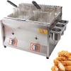 BTURYT Commercial Gas Deep Fryer, 10L*2 Stainless Steel Countertop Low Pressure Deep Double Pot Frying Machine, W/Frying Baskets and Lids, for French Fries Turkey Donuts Home Kitchen Restaurant view 1