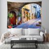 Loccor Italy Theme Tapesrty Italy Town Charming Floral Street Medieval Towns Scenery Wall Hanging Alley Scenery Tapestry Italian Theme Party Supplies Home Living Room Decor 179''x118'' view 3