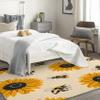 Bee Rug 6x8 ft, Sunflower Area Rug, Honey Bee Rugs for Living Room Bedroom, Bumble Bee Carpet, Kids Room Decor for Boys Girls, Washable Non Slip Soft Low Pile Indoor Area Rugs view 2