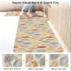 Bathroom Rugs Set of 2 Orange Leaves Pattern Bath Mats Gray Yellow Runner Rugs, Absorbent Doormats Quick Dry Area Carpet, Non Slip Floor Mat for Bathtub Shower Kitchen Hallway Laundry view 3