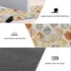 Bathroom Rugs Set of 2 Orange Leaves Pattern Bath Mats Gray Yellow Runner Rugs, Absorbent Doormats Quick Dry Area Carpet, Non Slip Floor Mat for Bathtub Shower Kitchen Hallway Laundry view 4