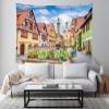 Loccor Germany Town Scenery Tapestry Classical Rothenburg Street Scene Wall Tapestry Oktoberfest Bavarian Party Decorations Home Living Room Decor 80''x60'' view 3