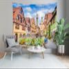 Loccor Germany Town Scenery Tapestry Classical Rothenburg Street Scene Wall Tapestry Oktoberfest Bavarian Party Decorations Home Living Room Decor 80''x60'' view 4